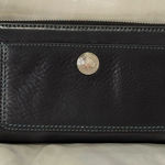 Coach  Chelsea Wallet Navy Blue Pebble Leather Zip Around Vintage Photo 0