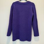 Athleta  Westwood Sweater Purple V-Neck Ribbed Hem Merino Wool Size Small S Photo 3