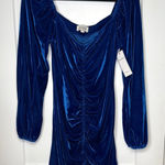 Aura NEW Stunning Blue‎ Velvet Long Sleeve Mini Dress - large Photo 0