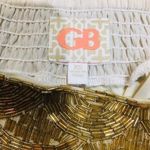 Gianni Bini NWT  XS Cream Gold Beaded Belt Mini Skirt Layered Flare Summer Photo 8