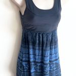 Athleta  scoop neck floral built in bra athletic tank top gray blue xs Photo 1