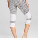 Alo Yoga Leggings M Oasis Capri in White Space Dye /White Athletic Athleisure Photo 10