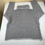 Christian Siriano Women's Large Black White Textured Knit Turtleneck Sweater Photo 7