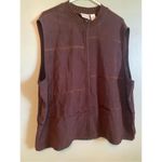 Napa Valley Vintage Patchwork Faux Leather Sweater Vest Brown Vegan 2X Photo 1