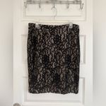 INC International Concepts Black Lace Overlay Pencil Skirt Size 10 Photo 7