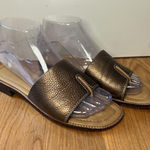 Unisa Leather Sandals Shoes Womens Size EU 38 Bronze Slide Slip-On Low Heel Pebbled Photo 0