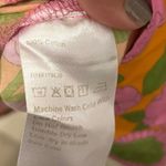 Flora Bea 100% Cotton Pink Orange Green Floral Ruffle Mini Dress Size Medium Photo 6