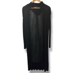 Central Park West New York Black Open Knit Duster Sweater Cardigan Photo 5