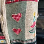 Christmas Sweater Zip Vest Heirloom Collectibles Womens Medium Red Photo 7