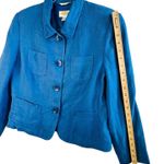 Talbots Petites Irish Linen Royal Blue Blazer Jacket Sz 10 Career Coastal Resort Photo 8