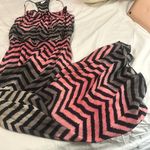 Parker  Maci chevron silk dress Large nwot racerback elastic waist Photo 0