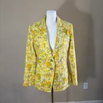 J.Crew Womens Helena Linen Blazer Orange Limone Print Floral Jacket 2 Retro Boho Photo 2