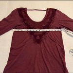 Lucky Brand  burgundy top with lace XS Photo 5