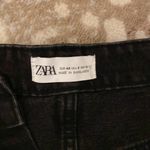 ZARA High Waist Ripped Shorts, Black size 8 Photo 6