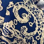 Oscar de la Renta Elegant Blue and White Patterned Dress Photo 14
