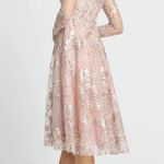 Mac Duggal 67501 Rose Pink Floral Detail Beaded Gown Midi 10 NEW Photo 2