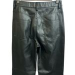 ZARA Black Faux Leather High Waisted Pants Trousers USA 6 EUR 38 Pockets Goth Photo 4
