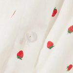 NWOT Sleeper Brigitte Belted Strawberry Printed 100% Linen Voile Mini Dress XL White Photo 5