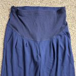 Alina Mae From Belly To Baby Cropped Wide Leg Maternity Pant Size Small Workwear Blue Photo 2