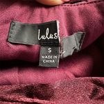 Lulus NWT  Women's On the Guest List Burgundy Satin One-Shoulder Maxi Dress S Photo 8