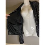 LuLaRoe  Jacket Womens 3XL Black Sequin Bomber Zip Front Party Metallic Photo 6
