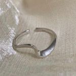 Wave design minimalist rings silver sterling silver s925 ring adjustable ring stackable ring Photo 3