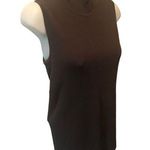St. John Wool Blend Ribbed Mock Neck Sleeveless Sweater Shell Brown Sz. M Career Photo 0