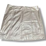 Free People NWT  Vegan Suede Metallic Silver Shimmer Mini Skirt Women's Size 12 Photo 0