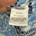 Boho Chic Embroidered Eyelet Tunic Top White Blue Floral Size S Small Blue Photo 5