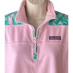 Vineyard Vines  Pink Marthas Vineyard Banana Leaf Quarter Zip Fleece Top ~ SMALL Photo 5
