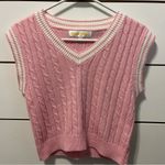 Sugar Moon Pink & White Sweater Vest Size XS Photo 1