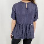 Chan Luu  Silk Blend Baby Doll Top in Dark Blue Size M Photo 4