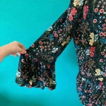 Grace Elements ⭐️ New with tags  pretty rustic floral blouse with flared sleeves Photo 2