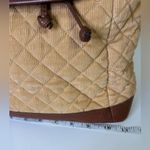 LL Bean Tan Corduroy and Lather Backpack Purse Photo 10