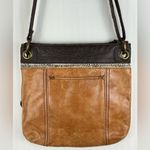 The Sak Kendra Crossbody Purse Distressed Two-Tone Brown Leather Messenger Bag Photo 3