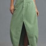 Anthropologie Pilcro Green Cotton Barrel Midi Skirt Size 4 Photo 12