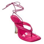 Schutz  Meghan Ankle Tie Sandals / Shoes Womens 8M Hot Pink / TRANSPARENT - NIB Photo 0