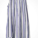 BeachLunchLounge Blue and White Striped Midi Spaghetti Strap Cotton Dress XXL Photo 0