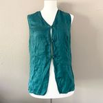 Victoria's Secret Vintage  Teal Silk Tie Front Blouse Photo 2