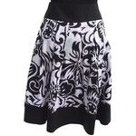 Cache  Pleated Silver Metallic Kissed Skirt Self Belt Black White Silver $138 Photo 1
