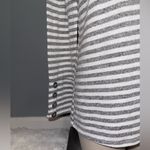 89th and Madison Grey white stripe turtleneck sweater top shirt  woman’s L petite Photo 1