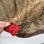 Oscar de la Renta  Vintage Brown Leopard Animal Print Silk Square Scarf Designer Photo 4