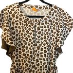 Tory Burch Women's Glady Animal Print Short Flutter Sleeve Dress Photo 4