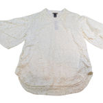 Investments Ivory Lace Bell Sleeve Tunic Top Women's XL Photo 0