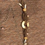 Chico's MIxed Bronze Tone Metal Stones Textured Carved Chain Belt 41" Long Photo 9