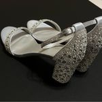 Dream Paris Dream Pairs bejeweled high heel sandals, sz 10,silver satin and rhinestones, NEW Photo 14
