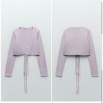 ZARA NWT  KNIT WRAP CROPPED CARDIGAN LILAC Photo 5