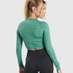 Gymshark Adapt Fleck Seamless Long Sleeve Crop Top Alpine Green XS Photo 1