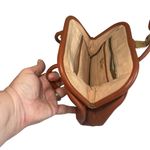 Vintage Cabra Nappa Brown Leather Handbag Mini Purse Clip Closure Argentina Photo 6