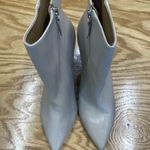 Schutz  Mikki Ankle Boots Womens 9B Beige Leather Side Zip Pointed Toe Bootie S33 Photo 0